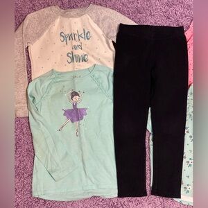 Jumping Beans 3 piece girls lot 2 tops & lined leggings Size 7 🩰 ✨